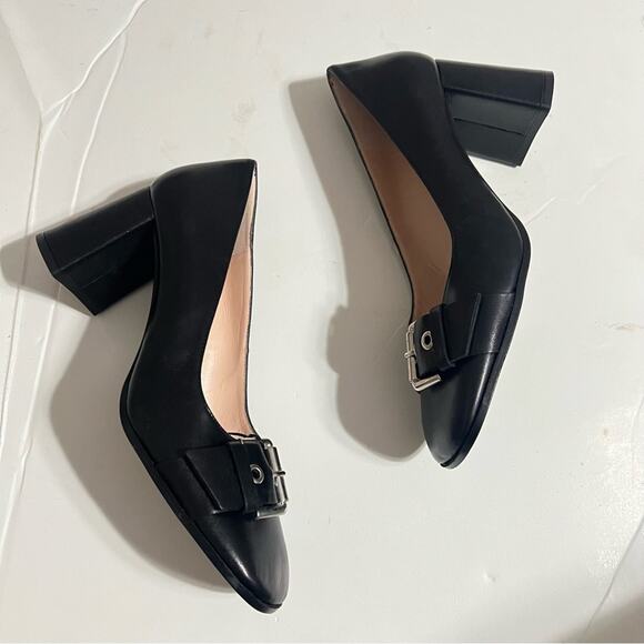 Zara Black SINGLE MONK STRAP LEATHER SHOES 7.5 US - Picture 13 of 16